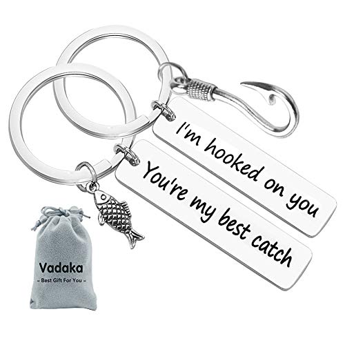 Couple Keychain I'm Hooked on You You're My Best Catch Keychain Set Fi